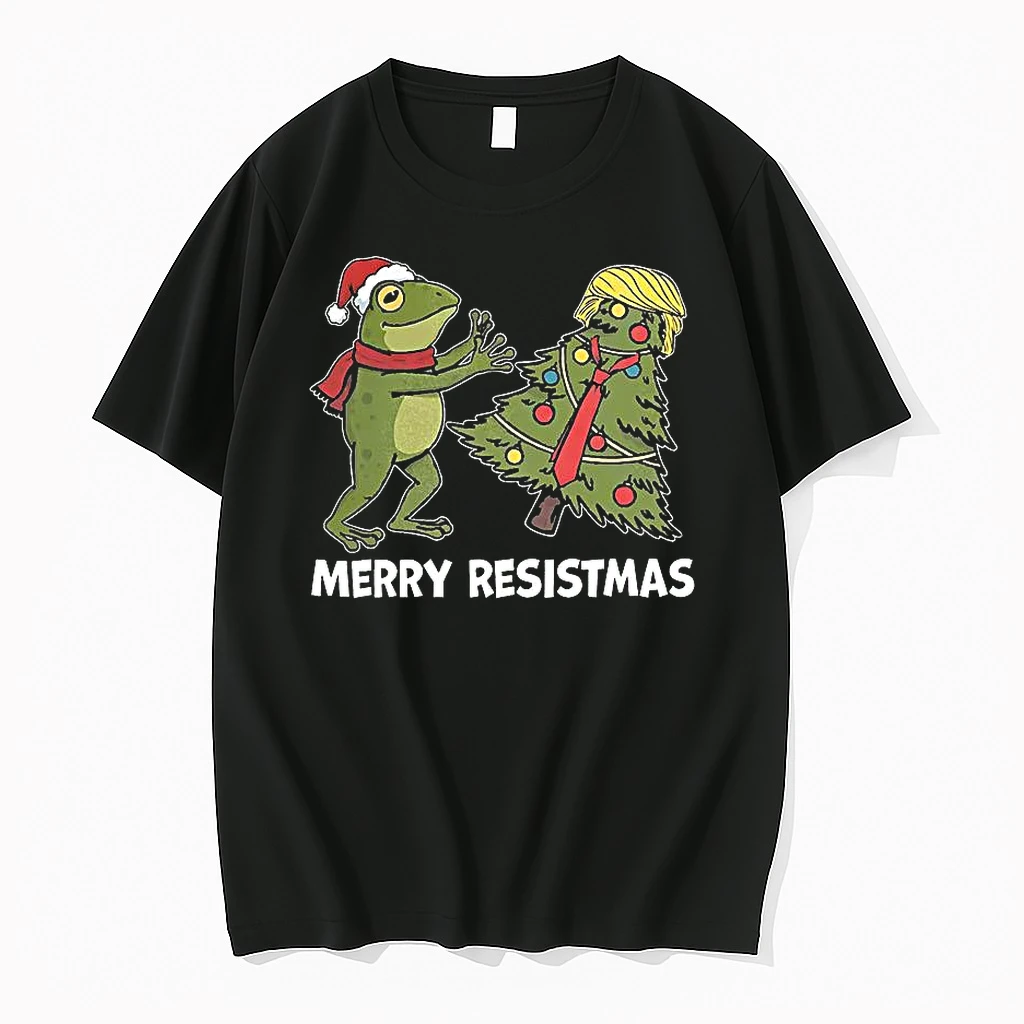 Merry Resistmas Frog Fdt Christmas Caricature Shirts