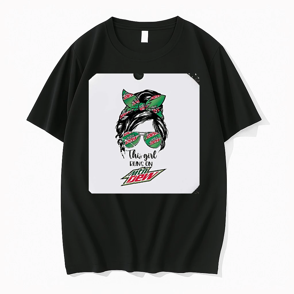 Messy Bun This Girl Runs On Mtn Dew Christmas Christmas Shirts