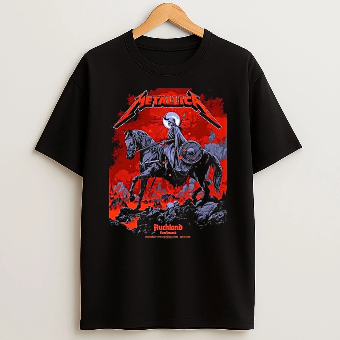 Metallica M72 Auckland New Zealand Eden Park On 19 November 2025 The Skeletal Horseman Shirts