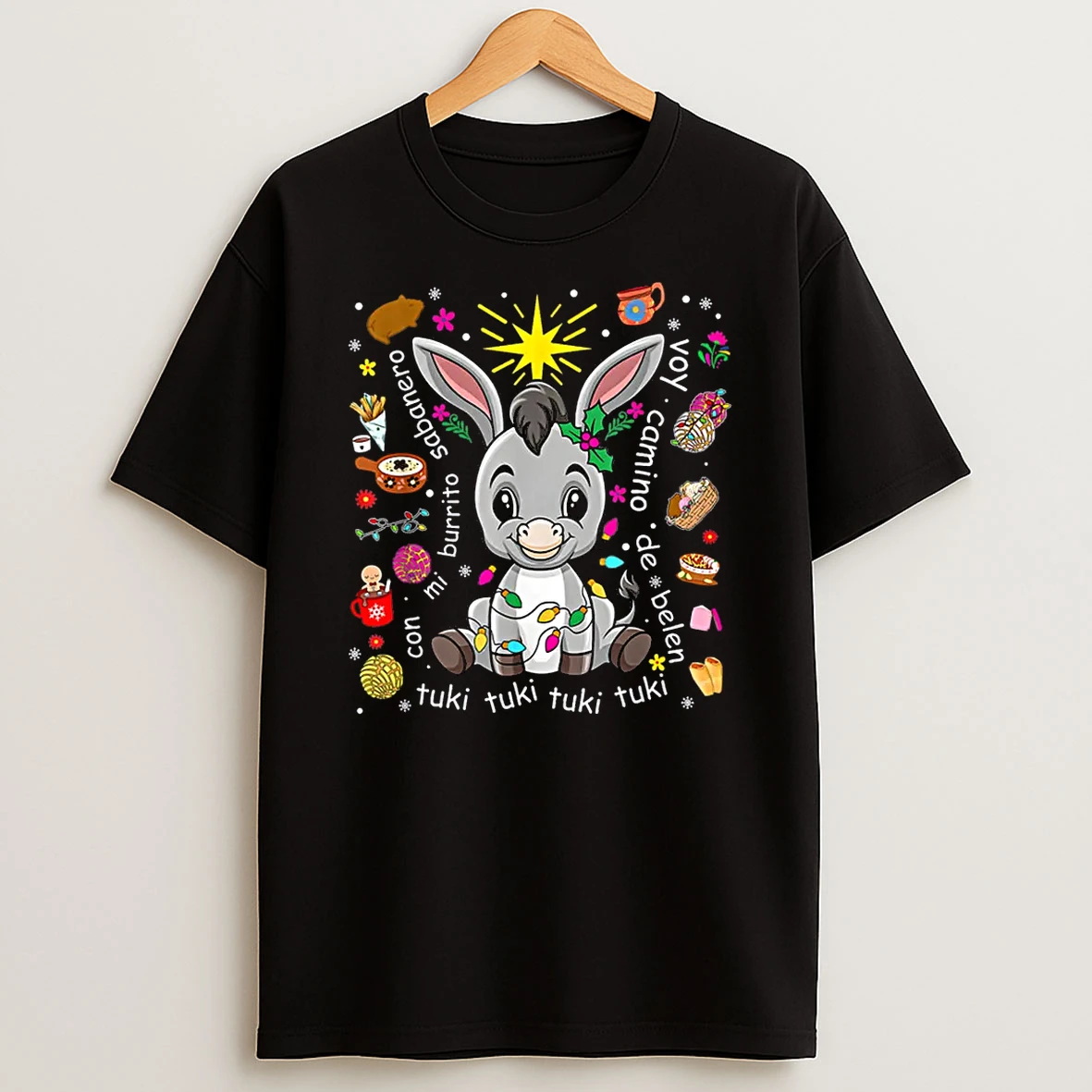 Mi Burrito Sabanero Mexican Christmas Donkey Spanish Xmas Shirts