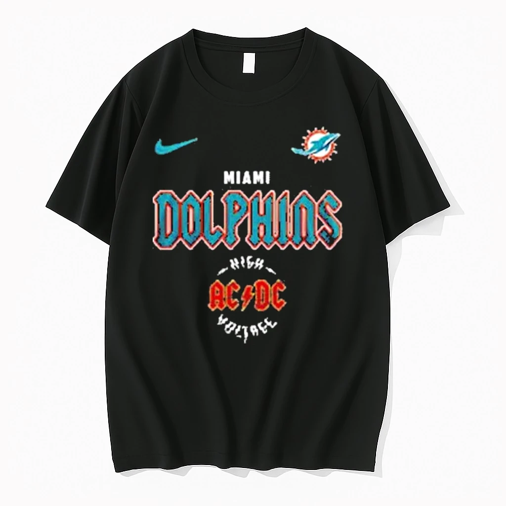 Miami Dolphins Ac Dc Highway To Hell Go Fins Graphic Shirts