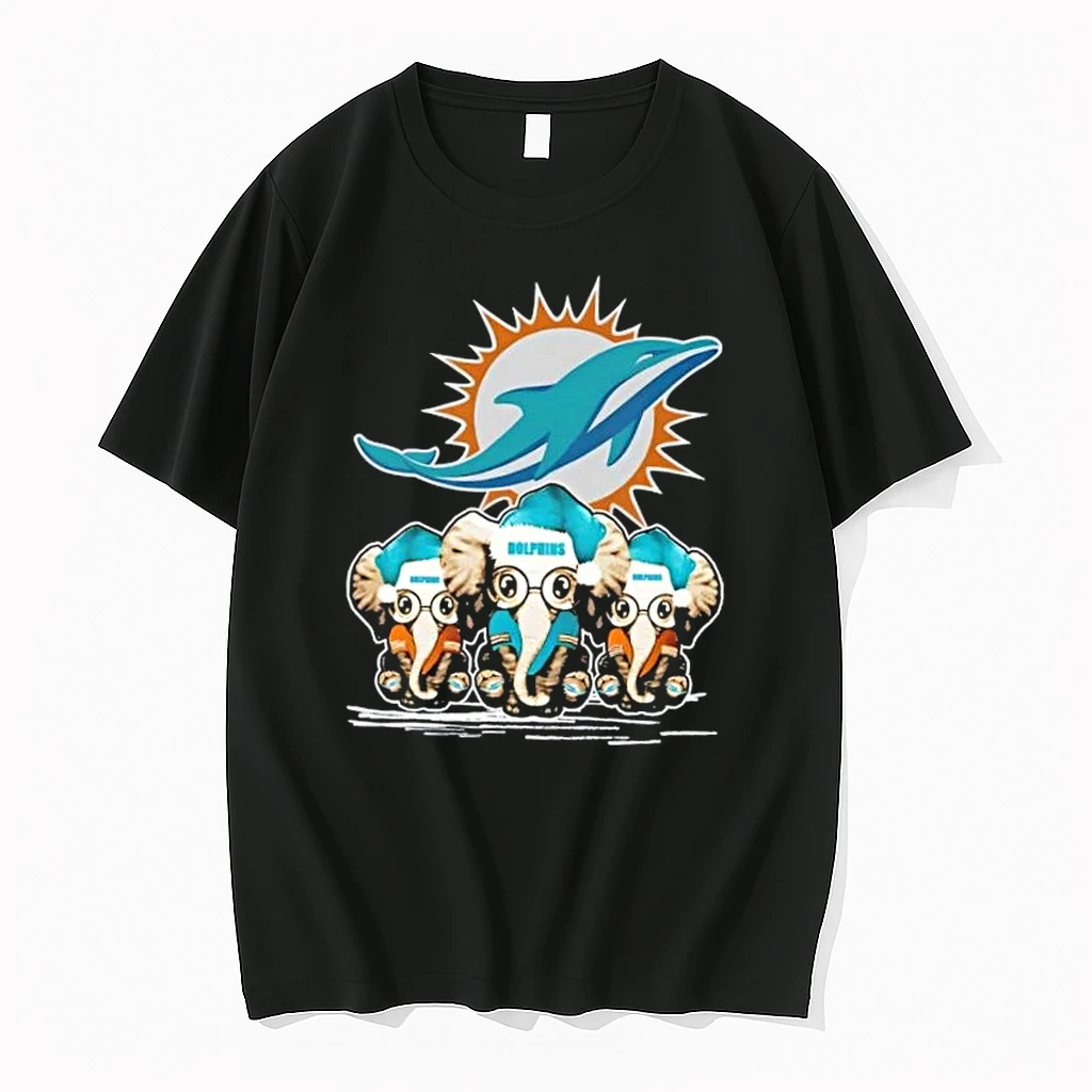 Miami Dolphins X Elephants Santa Hat Merry Christmas Shirts