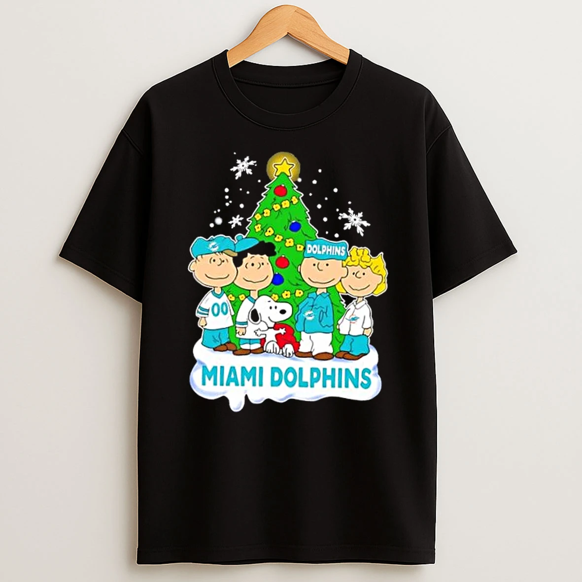 Miami Dolphins X Peanuts Snoopy And Friends Christmas Tree Shirts