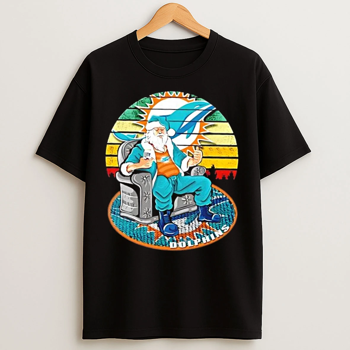 Miami Dolphins X Santa Claus Christmas Vintage T Shirts