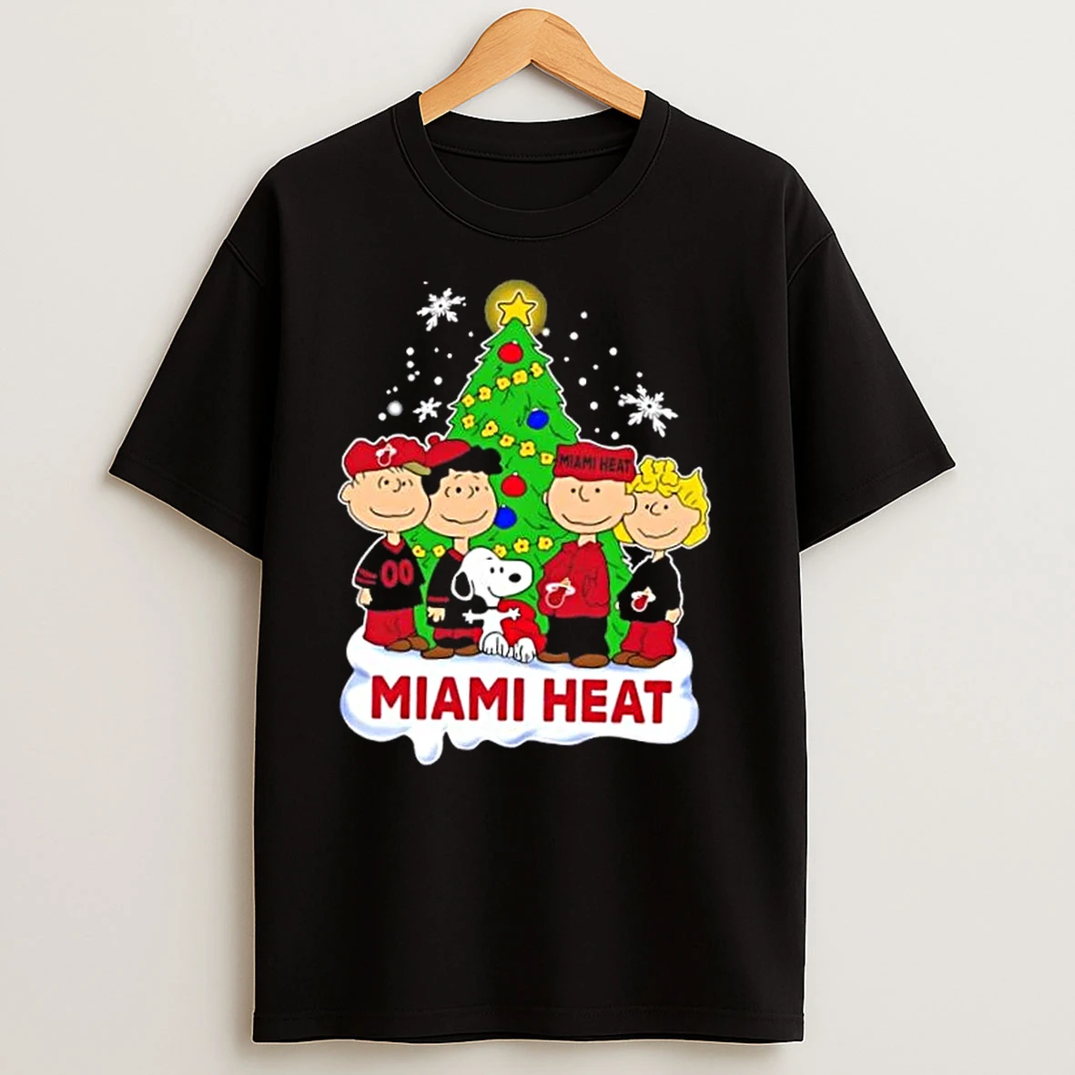 Miami Heat X Peanuts Snoopy And Friends Christmas Tree T Shirts