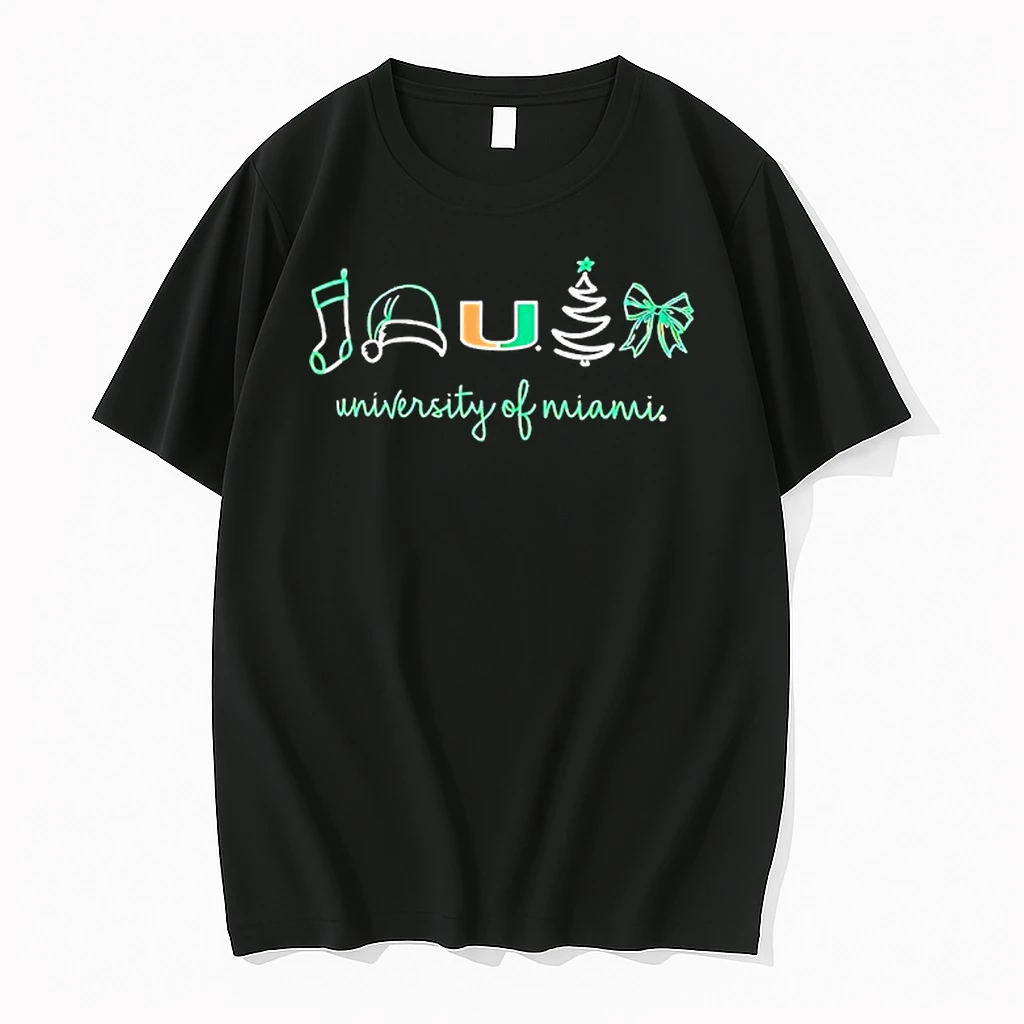 Miami Hurricanes Christmas Sock Hat Tree Bow Elements Shirts