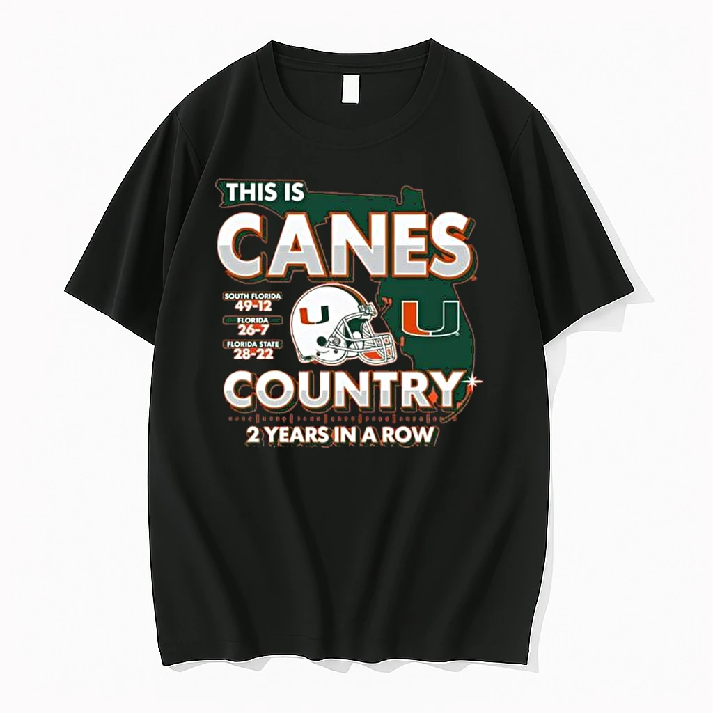 Miami Hurricanes This Is Canes Country 2 Years In A Row Shirts