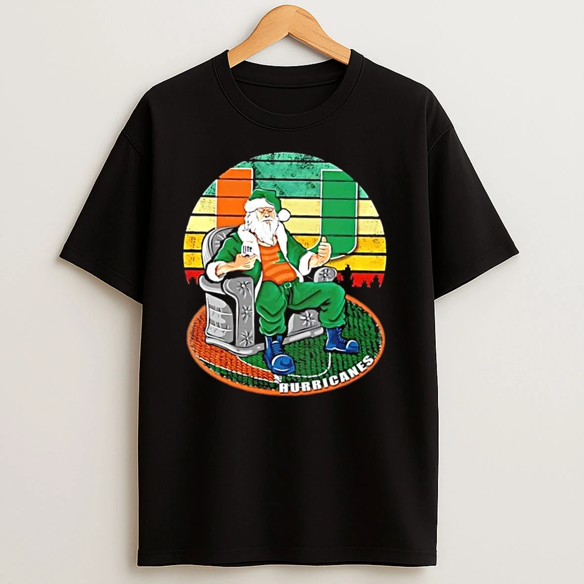 Miami Hurricanes X Santa Claus Christmas Vintage T Shirts