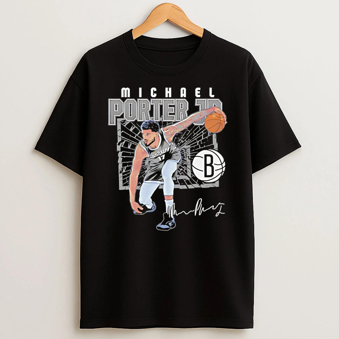 Michael Porter Jr Brooklyn Nets Player Signature Shattered Shirts