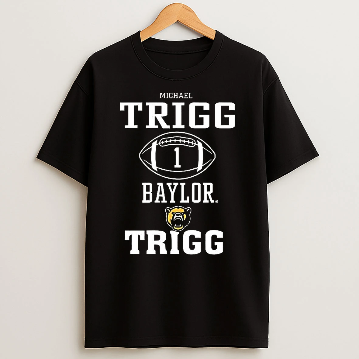 Michael Trigg Baylor Bears Football Number 1 Logo Shirts