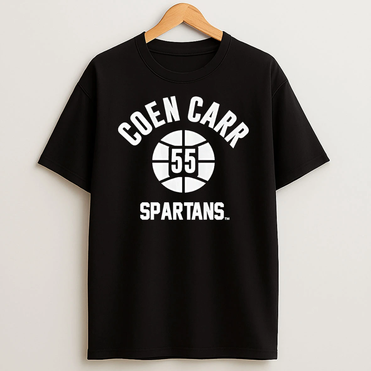 Michigan State Spartans Coen Carr 55 Name Number Ball Shirts