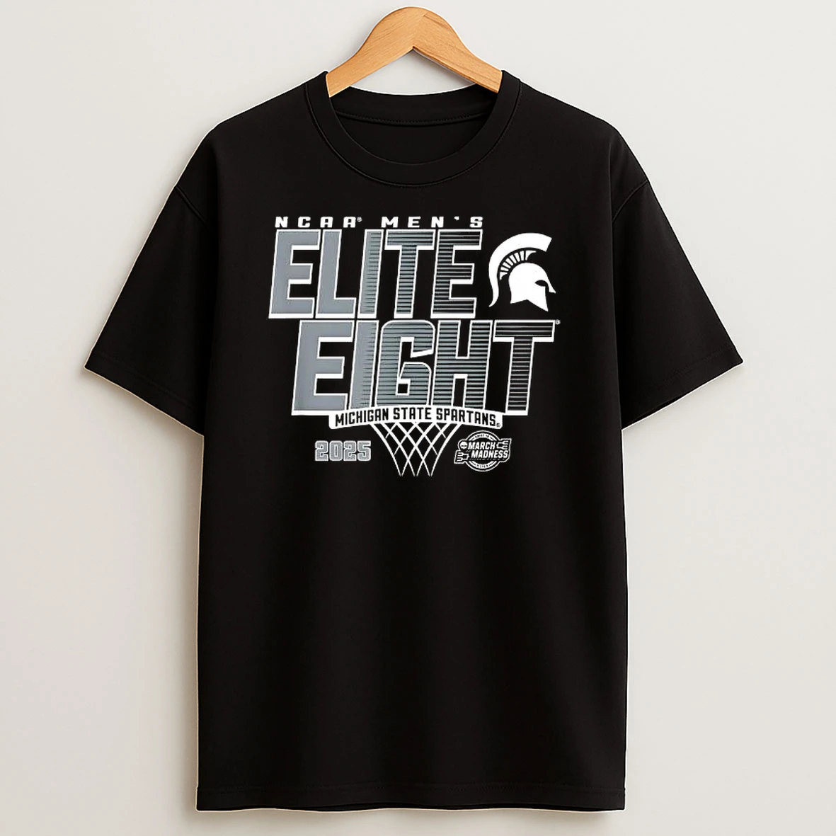 Michigan State Spartans Elite 8 2025 Mens Basketball Fade Shirts