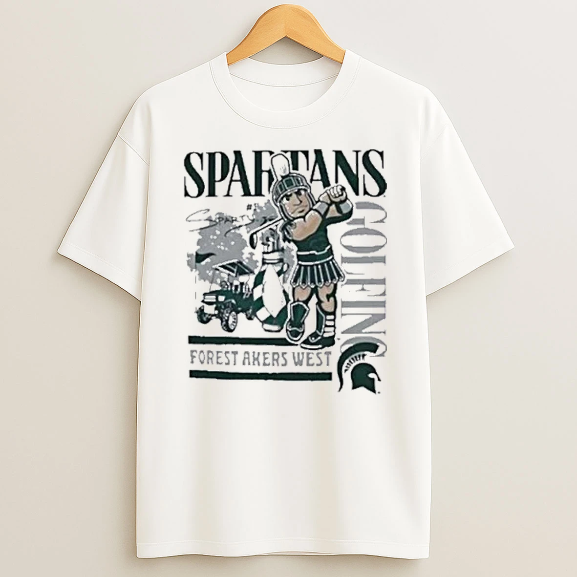 Michigan State Spartans Golfing Forest Akers West Mascot Shirts