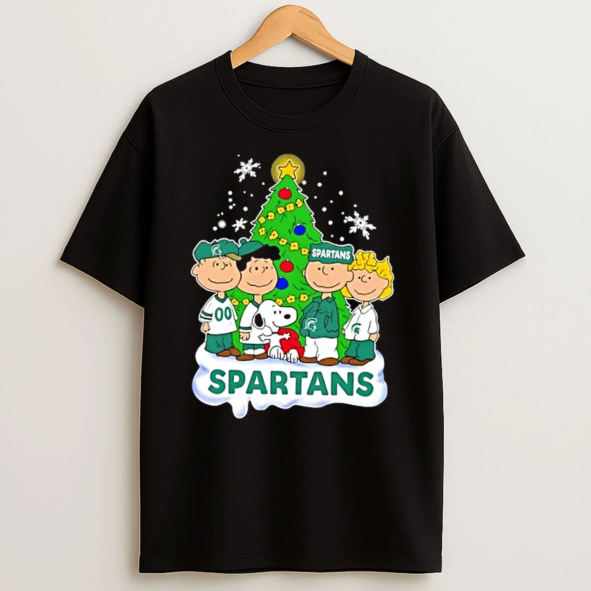 Michigan State Spartans X Peanuts Snoopy And Friends Christmas Tree Shirts