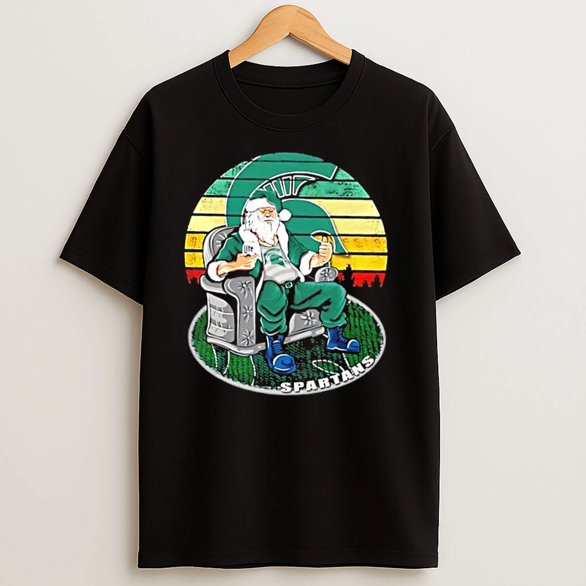 Michigan State Spartans X Santa Claus Christmas Vintage T Shirts