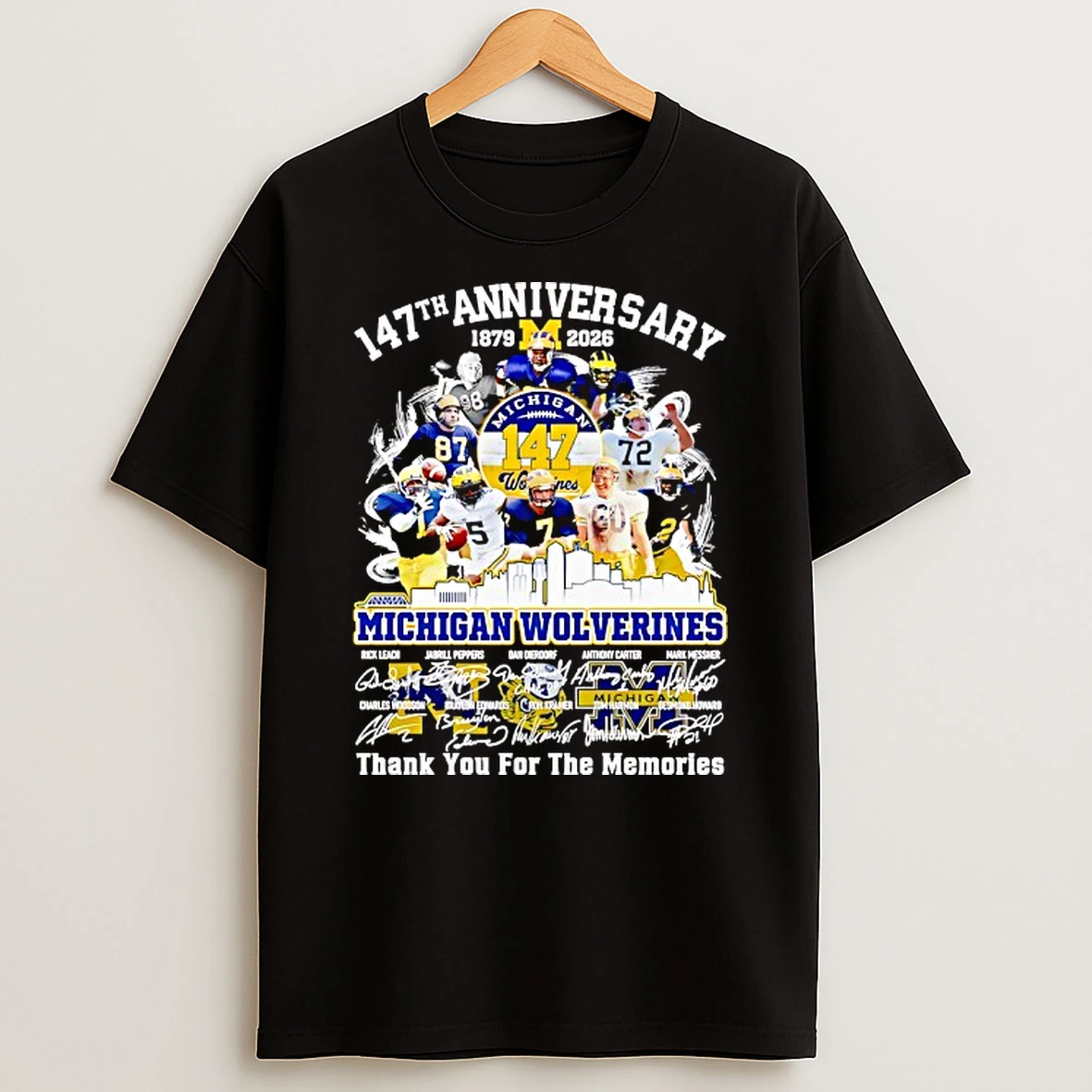 Michigan Wolverines 147th Anniversary Thank You For The Memories Signatures Shirts