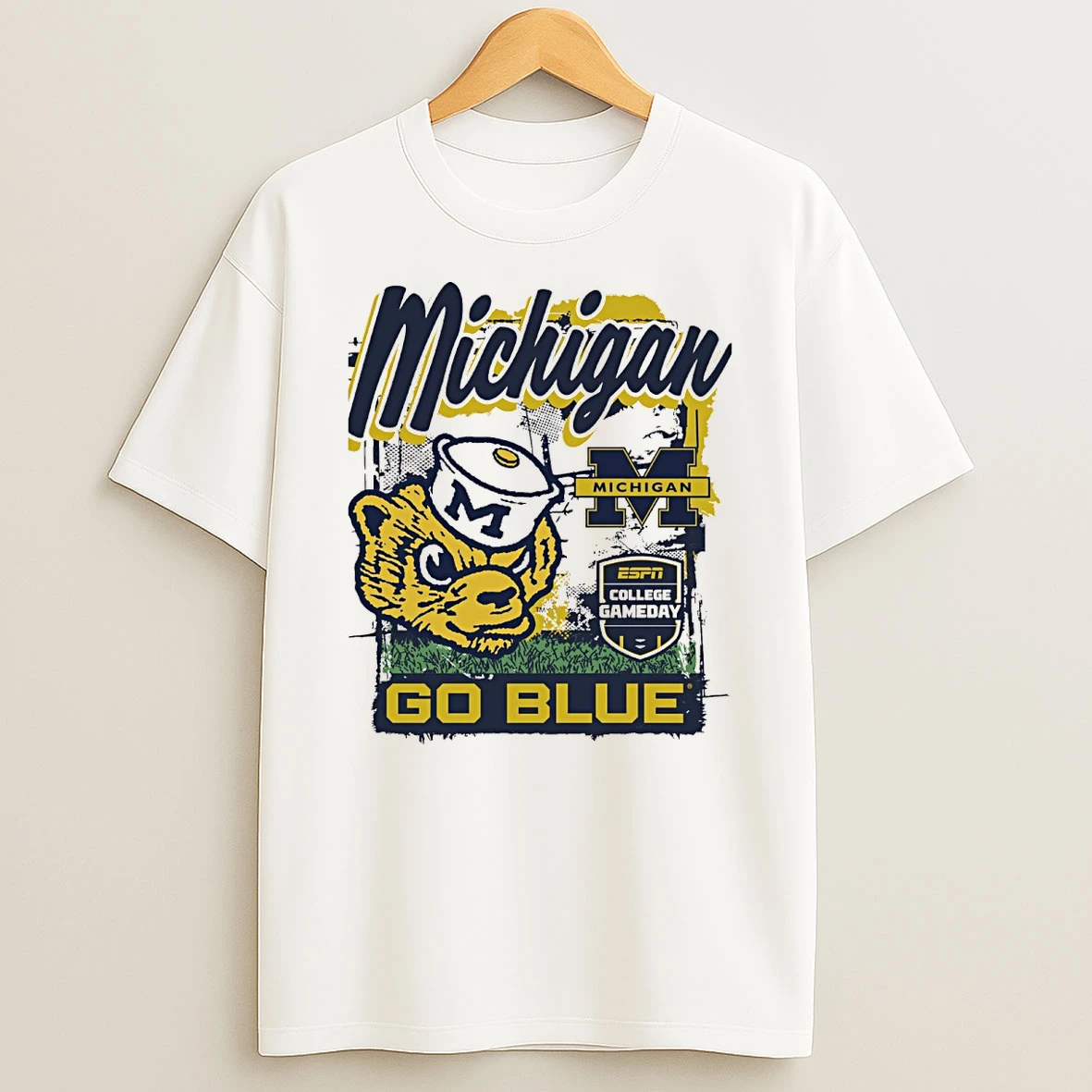 Michigan Wolverines Espn College Gameday Go Blue Michigan Mascot Shirts