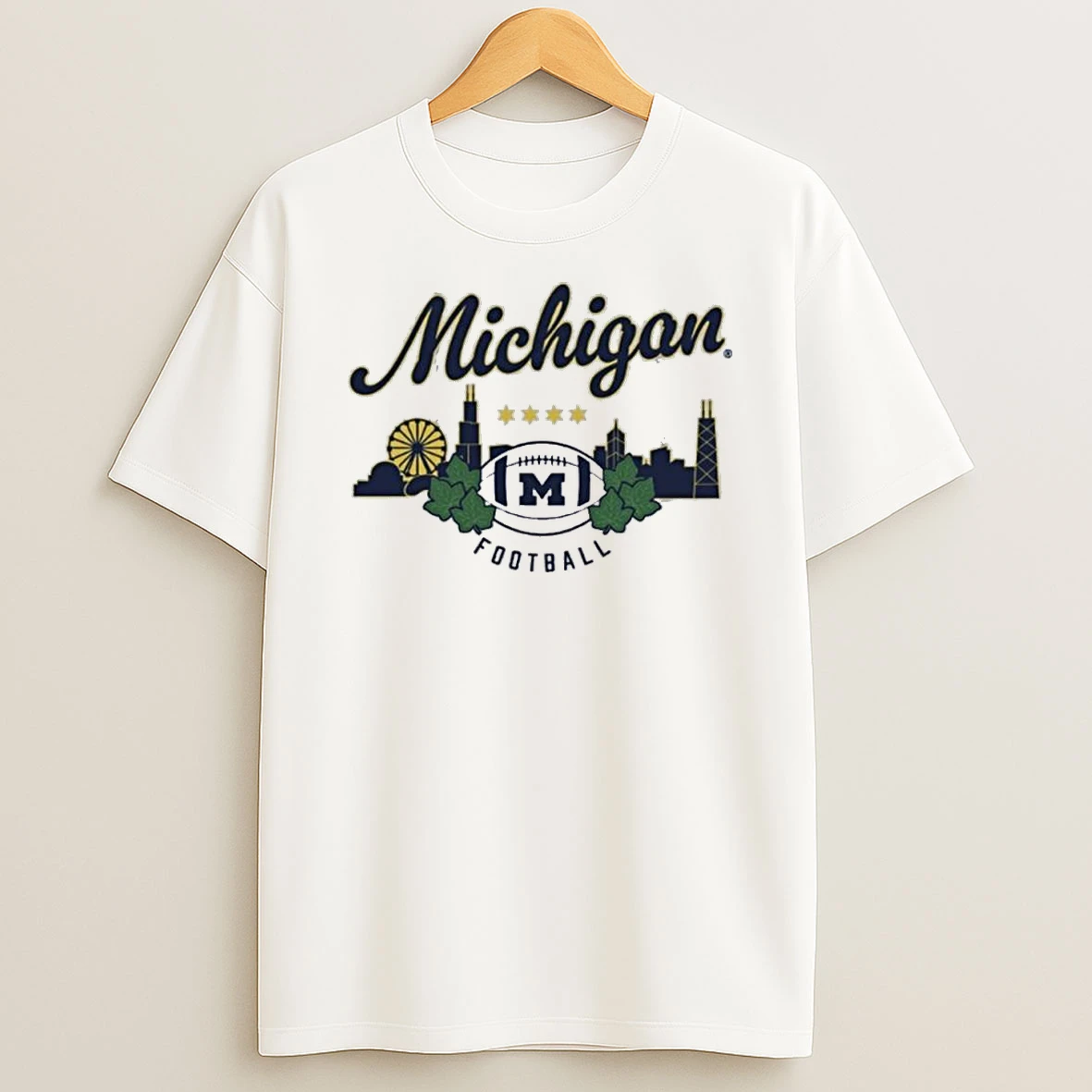 Michigan Wolverines Football Chicago Skyline Shirts