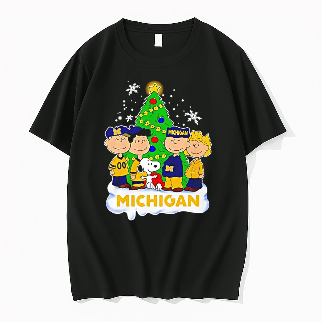 Michigan Wolverines Snoopy And The Peanuts Christmas 2025 Shirts