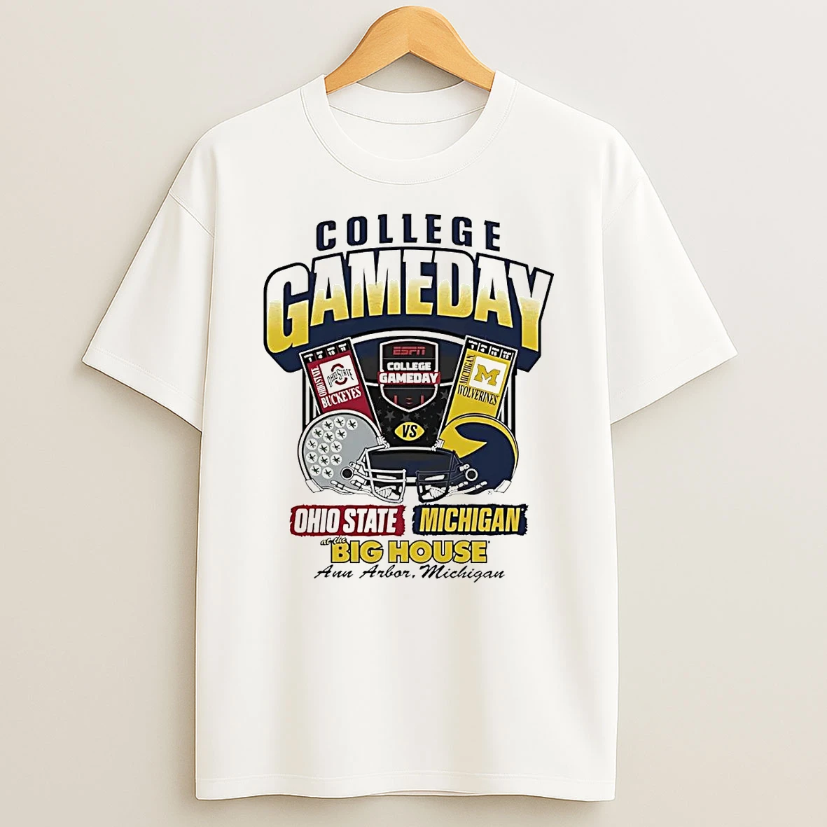 Michigan Wolverines Vs Ohio State Buckeyes 2025 Collage Gameday Big House Shirts