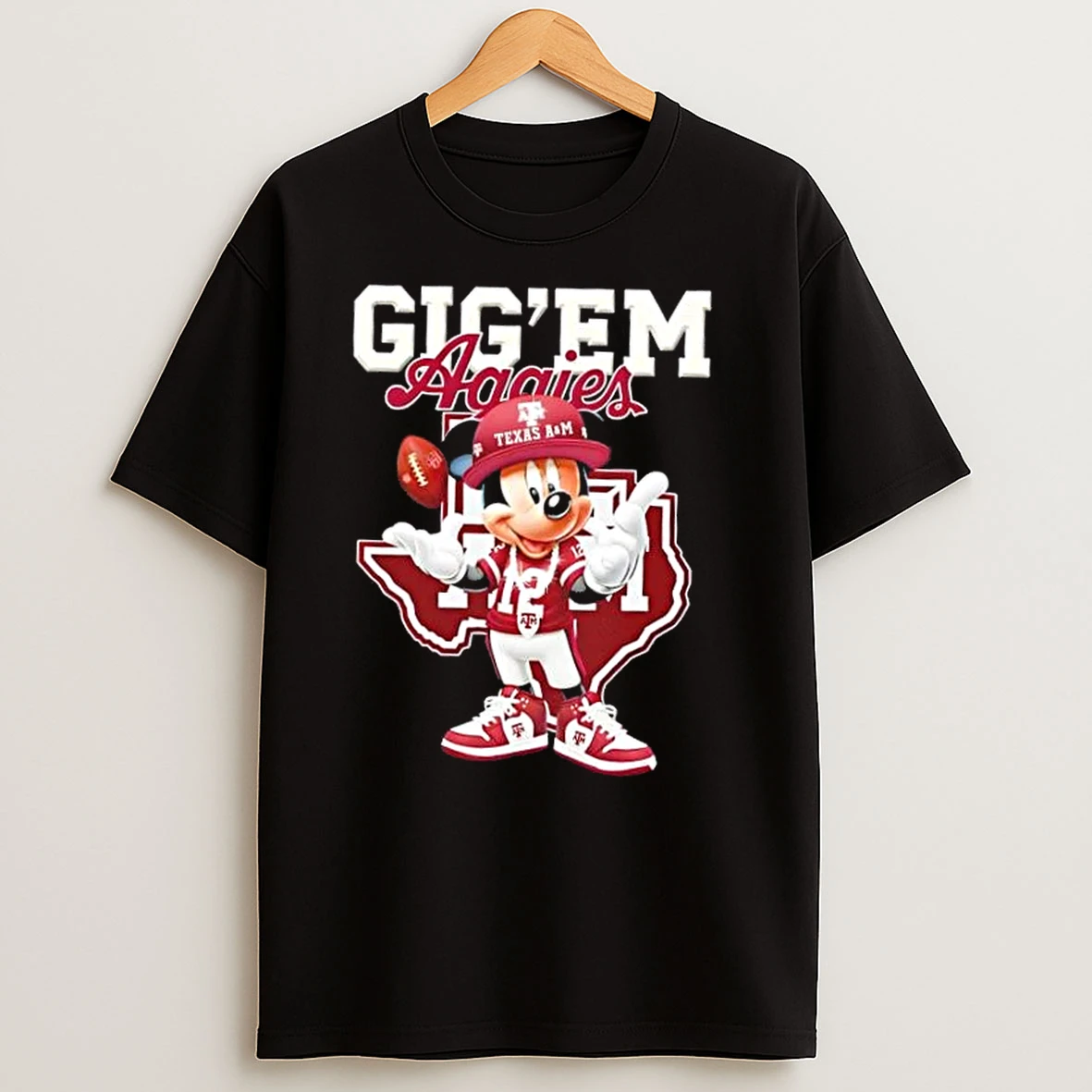 Mickey Gig Em Texas Am Aggies T Shirts