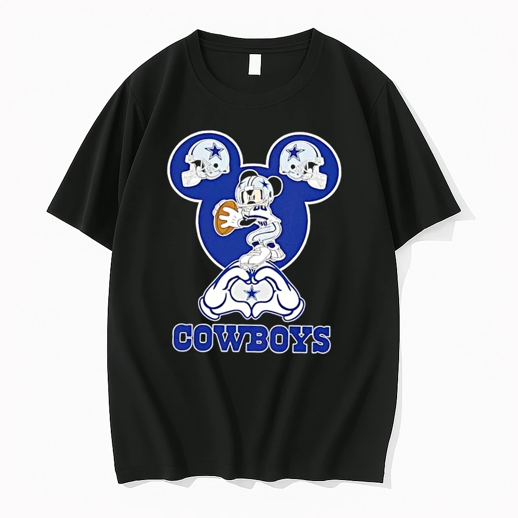 Mickey Hands Heart Love Dallas Cowboys Football Shirts