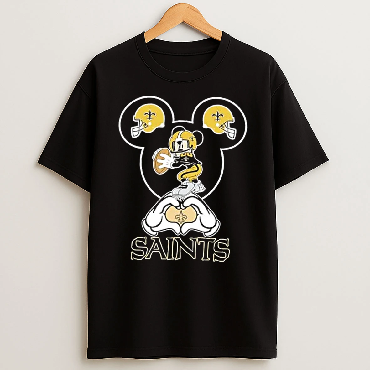 Mickey Hands Heart Love New Orleans Saints Football Shirts