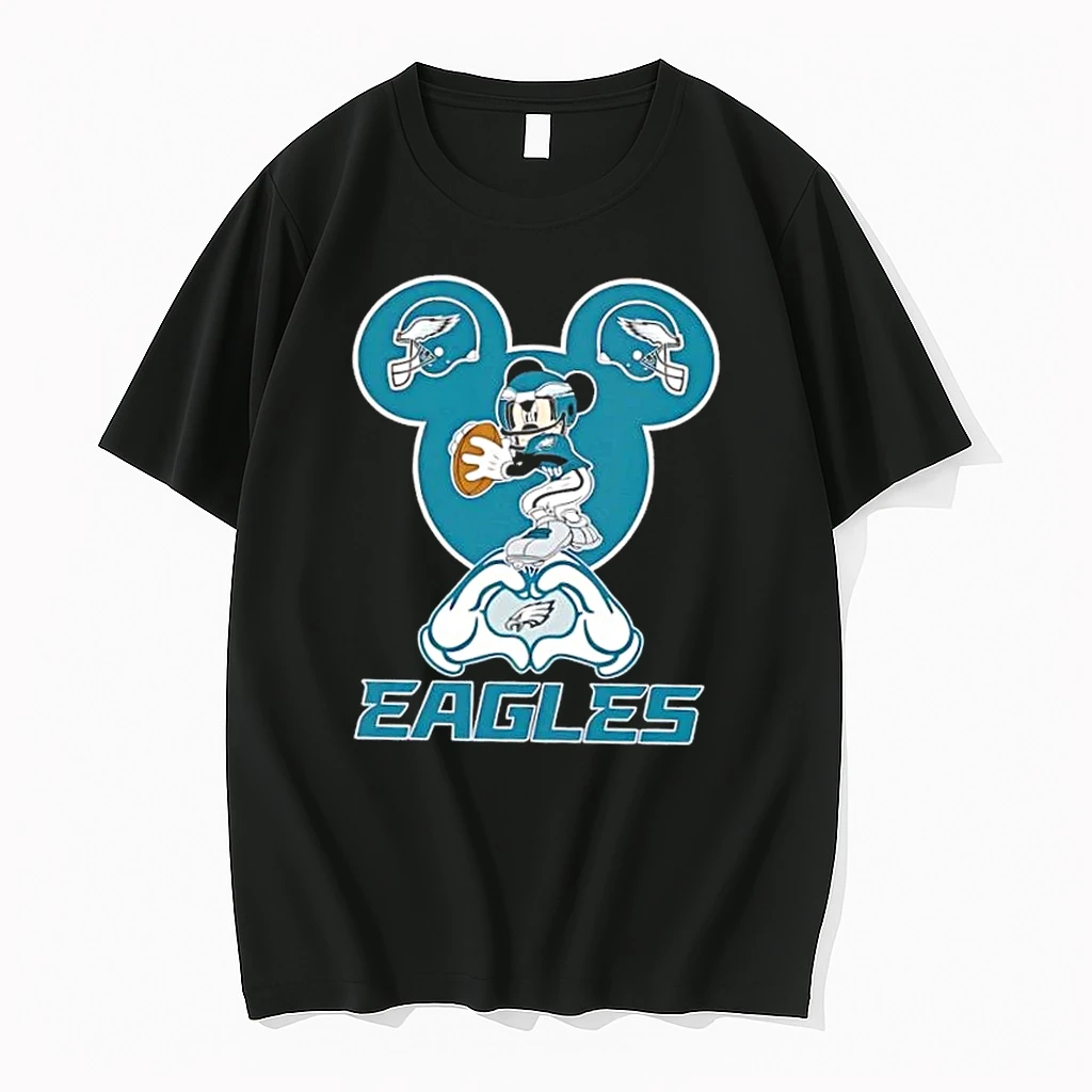 Mickey Hands Heart Love Philadelphia Eagles Football Shirts