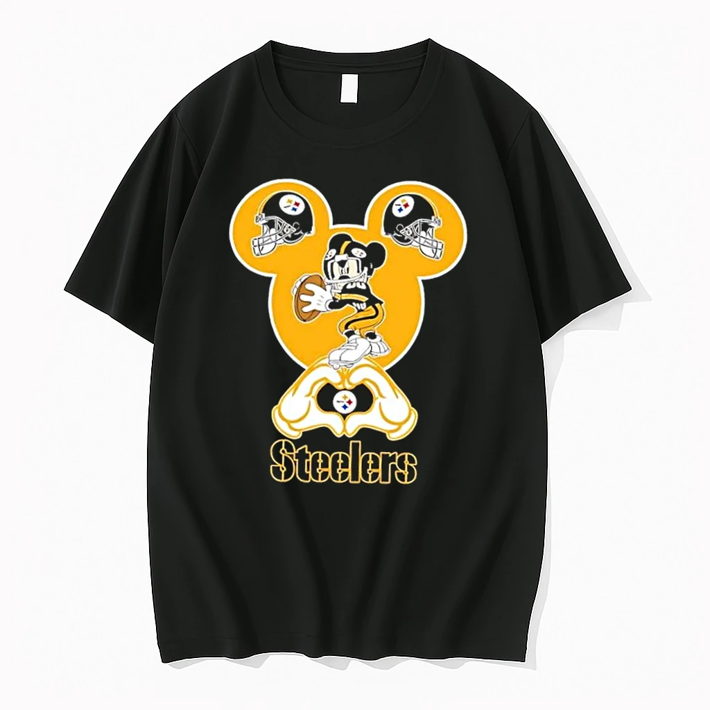 Mickey Hands Heart Love Pittsburgh Steelers Football Shirts