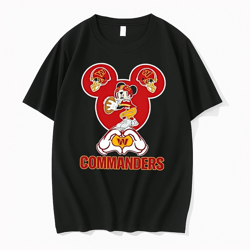 Mickey Hands Heart Love Washington Commanders Football Shirts