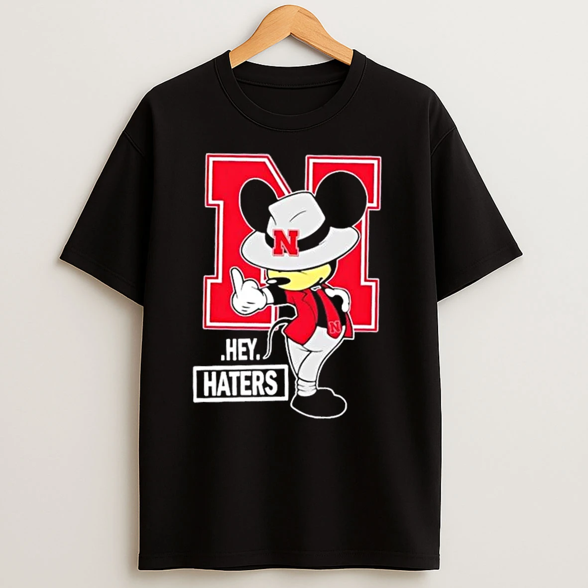 Mickey Hey Hater Nebraska Cornhuskers Football T Shirts