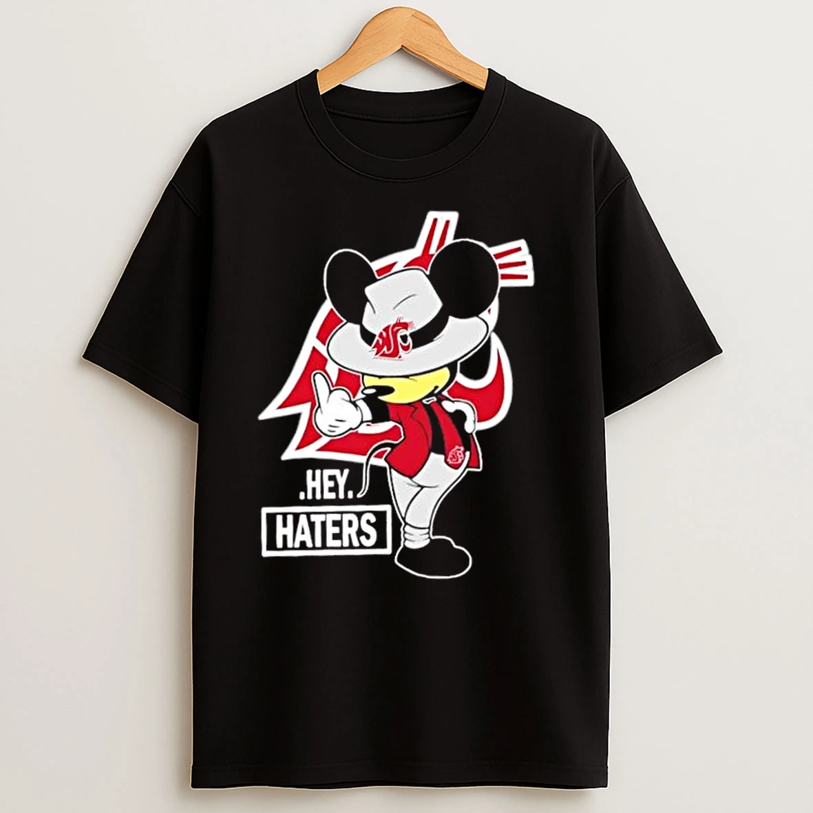 Mickey Hey Hater Washington State Cougars Football T Shirts