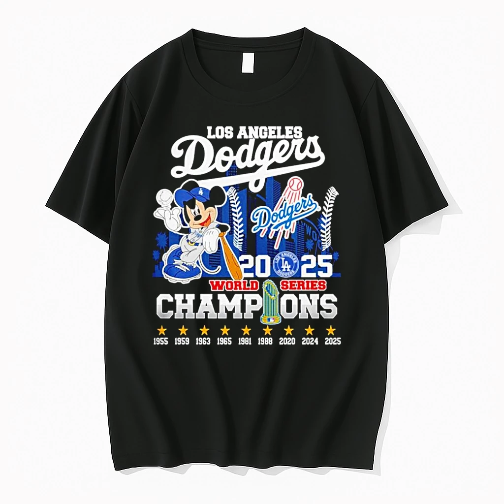Mickey La Dodgers 2025 World Series Champions Back 2 Back 9 Time Shirts