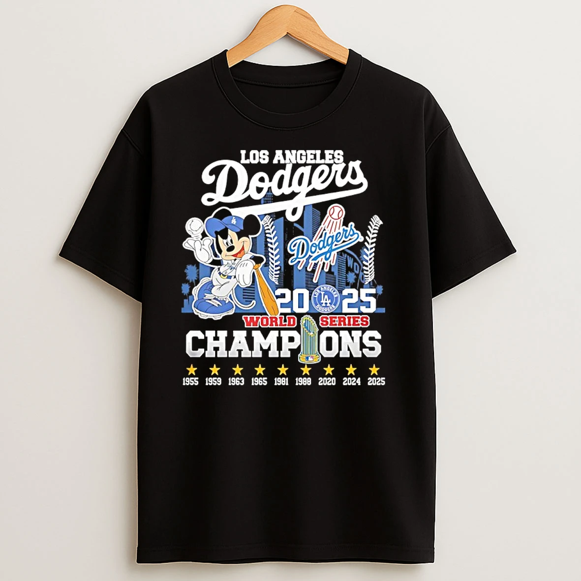 Mickey La Dodgers 2025 World Series Champions Back 2 Back 9 Time T Shirts