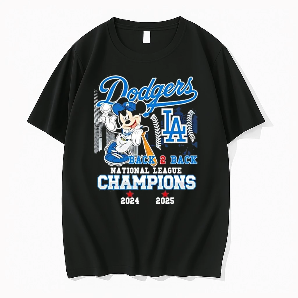 Mickey Mouse X Los Angeles Dodgers Back 2 Back National League Champions Shirts