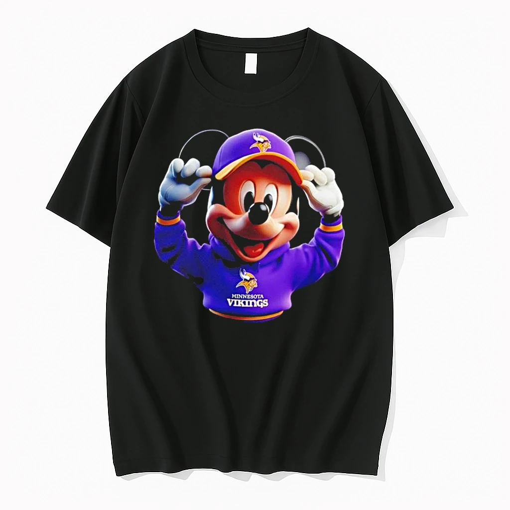 Mickey Wearing Minnesota Vikings And Smile With Fans Shirts