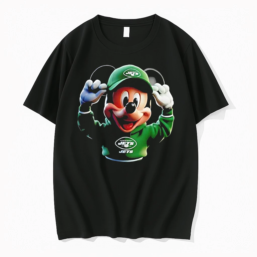 Mickey Wearing New York Jets And Smile With Fans Shirts
