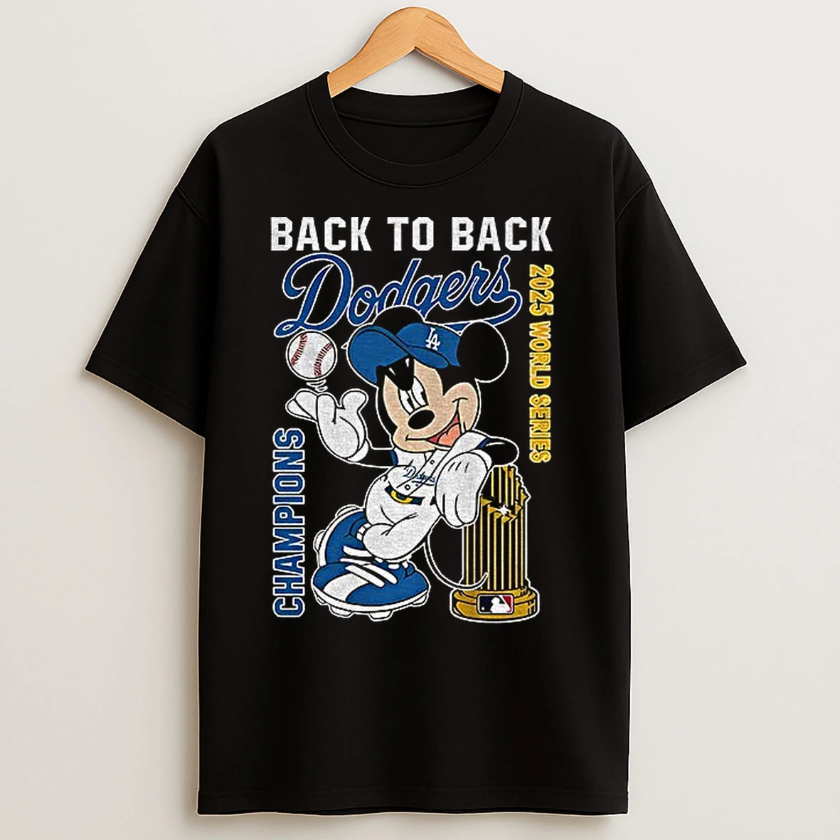 Mickey X Los Angeles Dodgers Back To Back 2025 World Series Champions Mlb T Shirts
