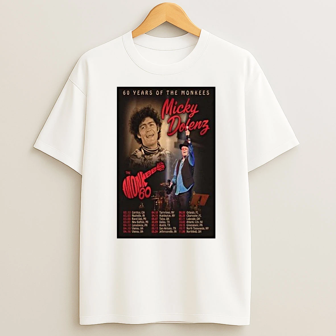 Micky Dolenz The Monkees 60 Tour 2026 Shirts