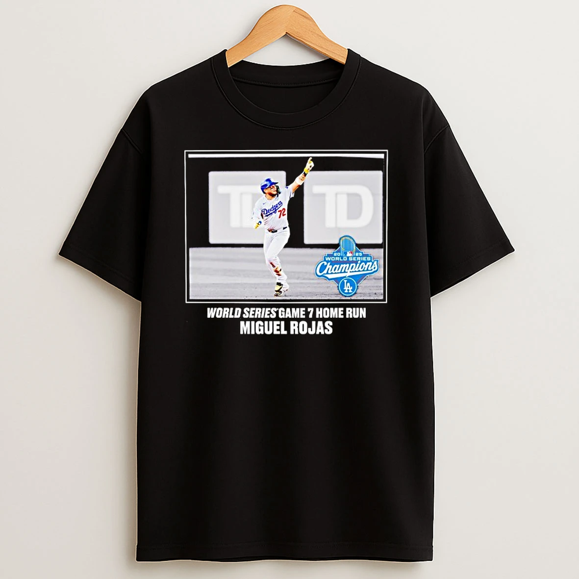 Miguel Rojas Los Angeles Dodgers 2025 World Series Champions Game 7 Home Run Moment Shirts