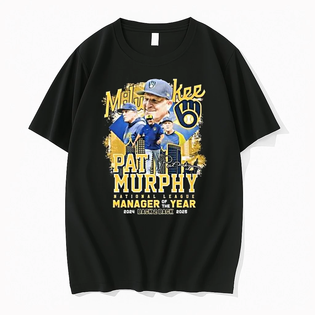 Milwaukee Brewers Pat Murphy Nlcs Manager Of The Year 2025 Signature Shirts