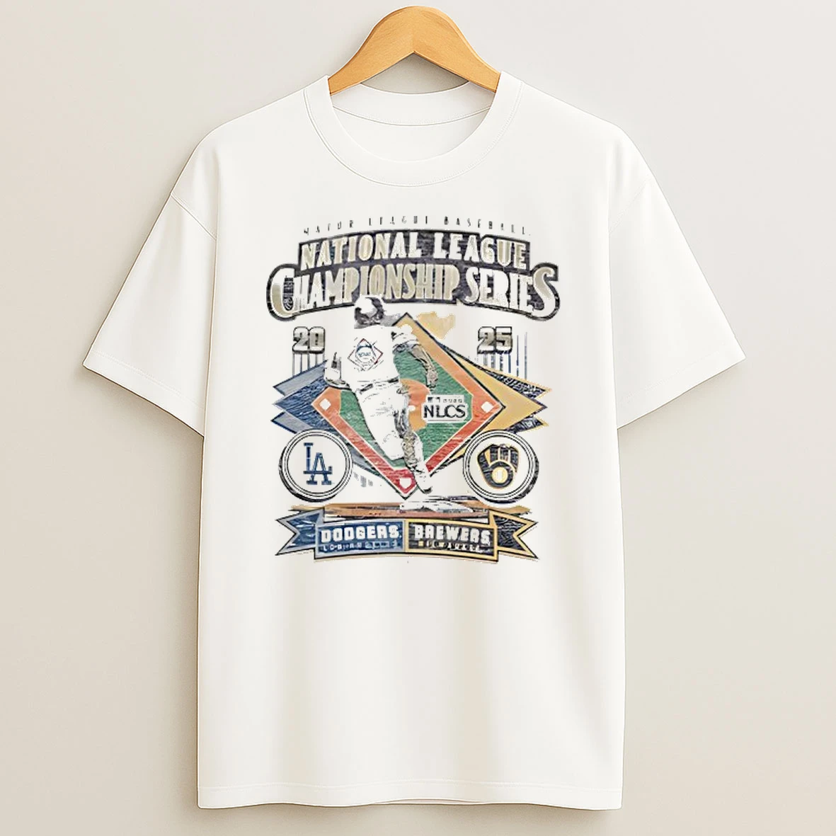 Milwaukee Brewers Vs La Dodgers 2025 Nlcs Match Up Dueling Shirts