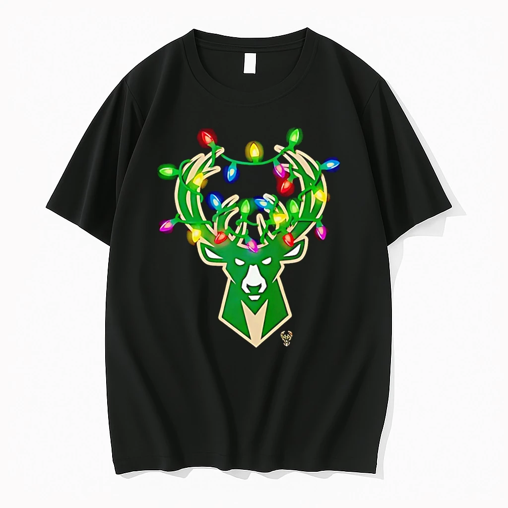 Milwaukee Bucks Logo Lights Merry Christmas Shirts
