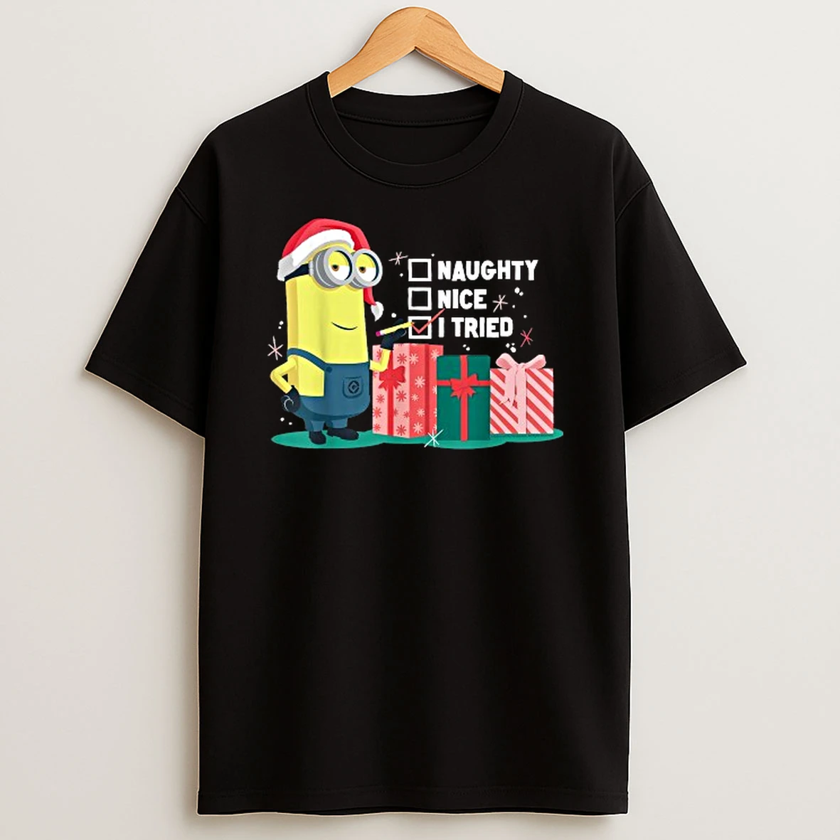 Minion Naughty Nice I Tried Christmas Shirts