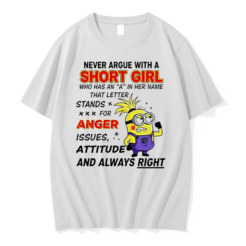Minion Never Argue With A Short Girl Who Has An A In Her Name That Letter Stands For Anger Issues Shirts
