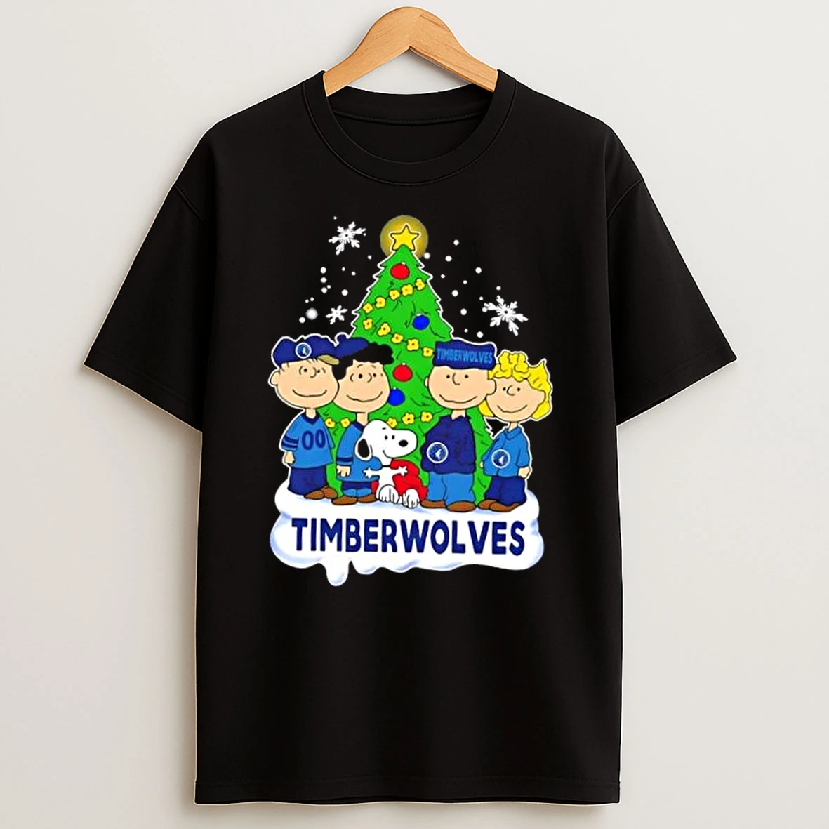 Minnesota Timberwolves X Peanuts Snoopy And Friends Christmas Tree Shirts
