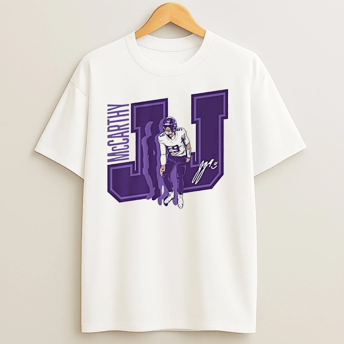 Minnesota Vikings J J Mccarthy Griddy Signature T Shirts