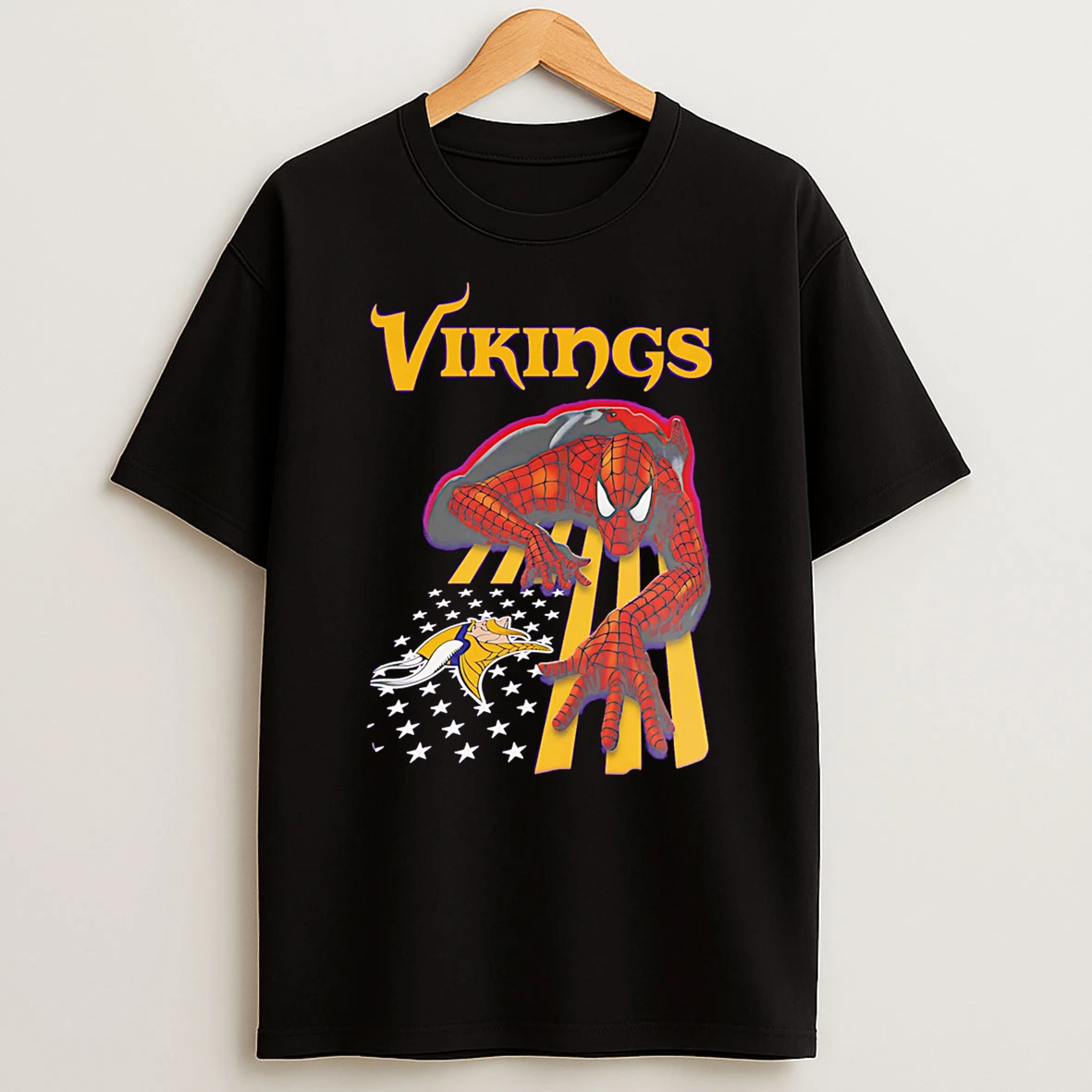Minnesota Vikings Spiderman America Flag Shirts