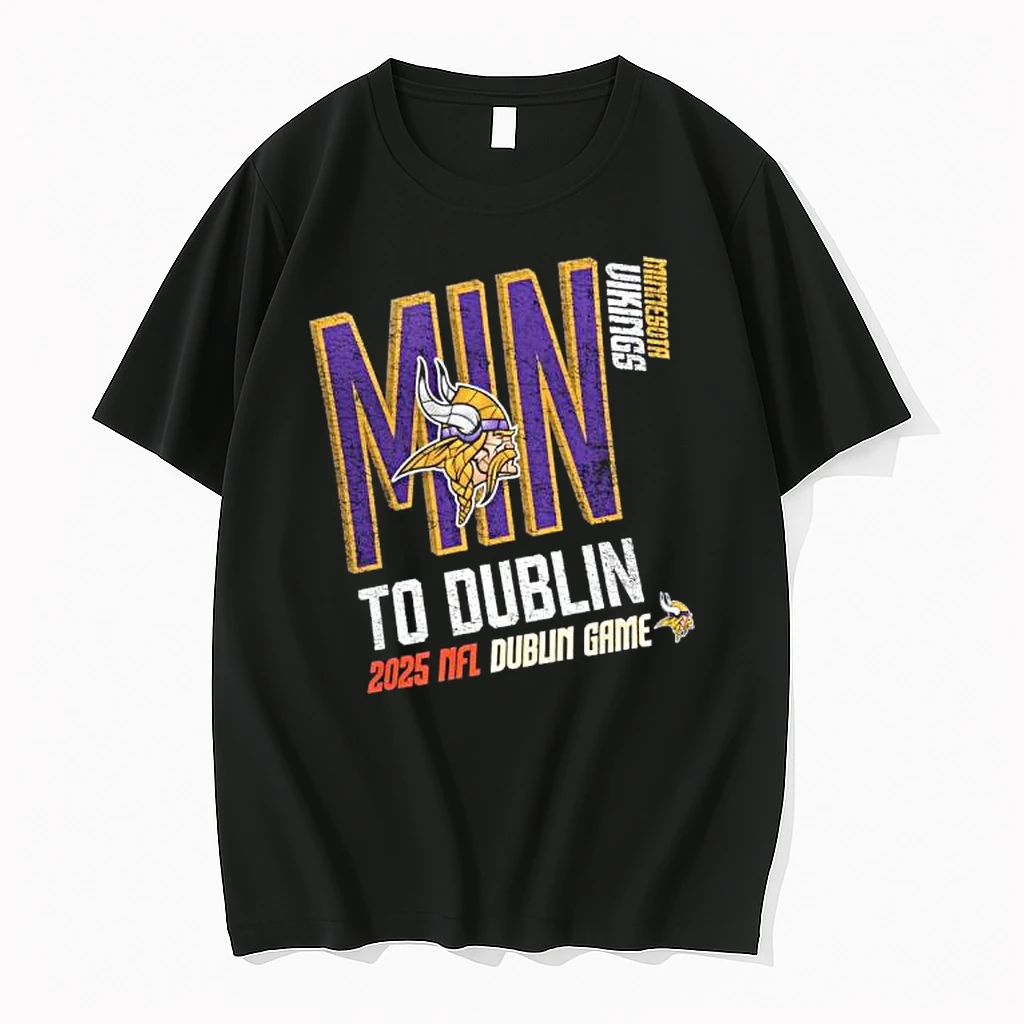 Minnesota Vikings To Dublin Ireland 2025 Nfl Dublin Game Shirts