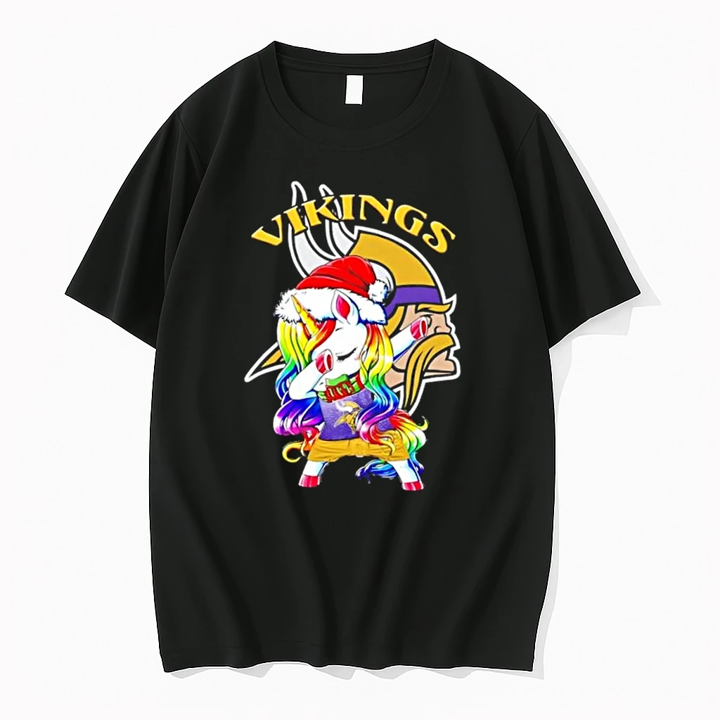 Minnesota Vikings X Unicorn Santa Hat Dabbing Merry Christmas Shirts